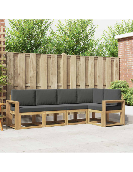 Set di divani da esterno con cuscino 5 pcs Bianco e Antracite