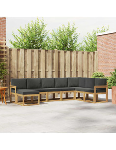Set di divani da esterno con cuscino 8 pcs Bianco e Antracite