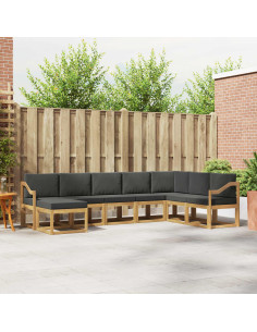 Set di divani da esterno con cuscino 8 pcs Bianco e Antracite