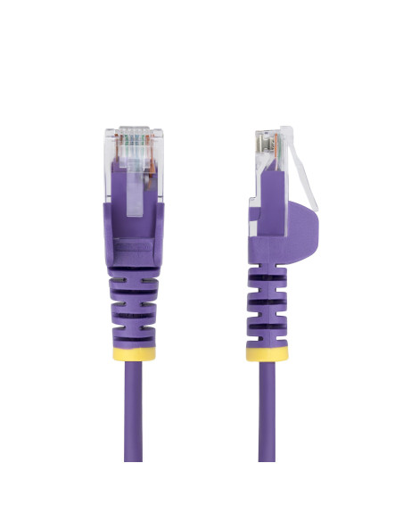 StarTech.com Cavo Ethernet CAT6 Viola da 1,5m Patch UTP con Plug RJ45 Antigroviglio e Rilievi di Trazione, Cavo Lan Slim in Rame
