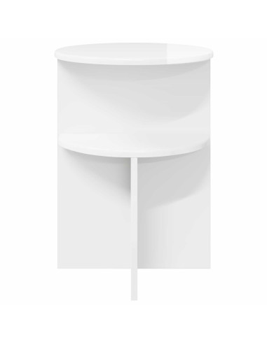 Tavolo laterale con archiviazione Bianco Lucido Ø 39,5 x 55 cm