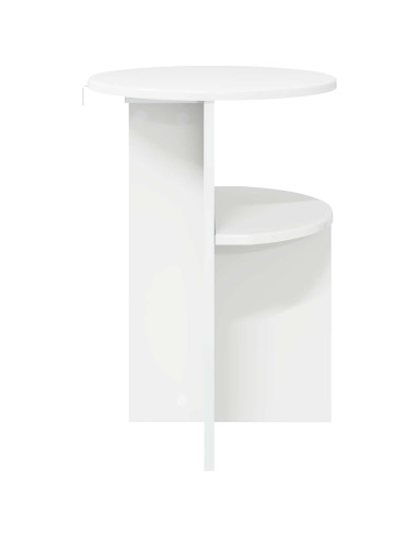 Tavolo laterale con archiviazione Bianco Lucido Ø 39,5 x 55 cm