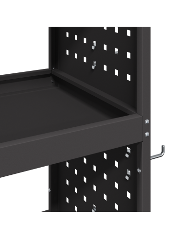 Carrello per Attrezzi con lo scaffale Nero 75 x 35 x 73 cm