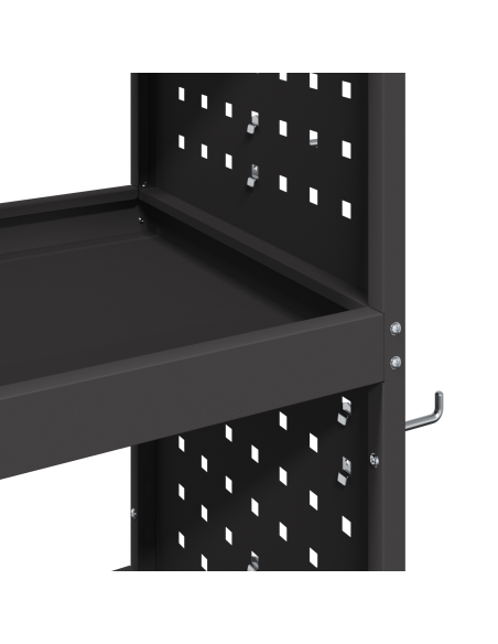 Carrello per Attrezzi con lo scaffale Nero 75 x 35 x 73 cm