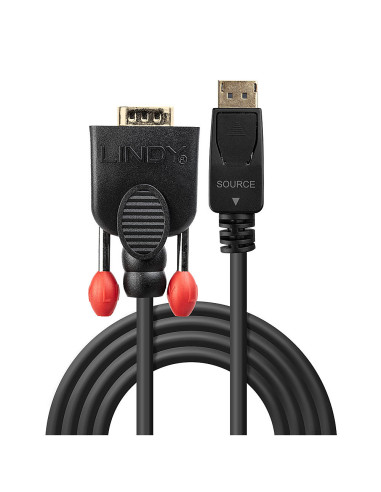 Lindy 41943 cavo e adattatore video 3 m VGA (D-Sub) DisplayPort Nero
