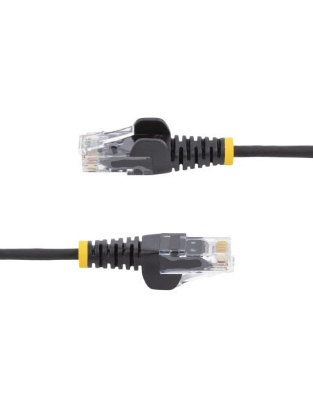 StarTech.com Cavo Ethernet CAT6 Nero da 15m Patch UTP con Plug RJ45 Antigroviglio e Rilievi di Trazione, Cavo Lan Slim in Rame P