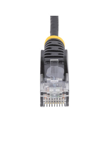 StarTech.com Cavo Ethernet CAT6 Nero da 15m Patch UTP con Plug RJ45 Antigroviglio e Rilievi di Trazione, Cavo Lan Slim in Rame P