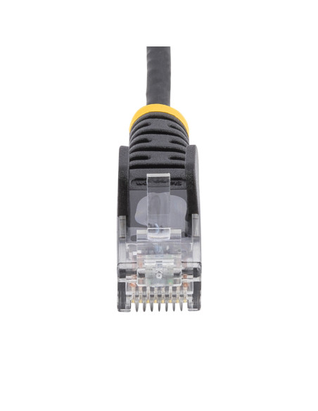 StarTech.com Cavo Ethernet CAT6 Nero da 15m Patch UTP con Plug RJ45 Antigroviglio e Rilievi di Trazione, Cavo Lan Slim in Rame P