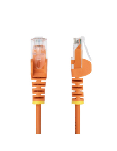 StarTech.com Cavo Ethernet CAT6 Arancionene da 2,5m Patch UTP con Plug RJ45 Antigroviglio e Rilievi di Trazione, Cavo Lan Slim i