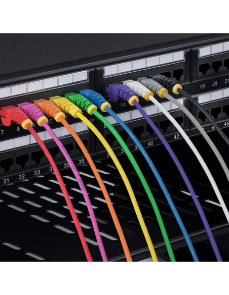 StarTech.com Cavo Ethernet CAT6 Viola da 2,5m Patch UTP con Plug RJ45 Antigroviglio e Rilievi di Trazione, Cavo Lan Slim in Rame