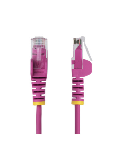 StarTech.com Cavo Ethernet CAT6 Rosa da 2,5m Patch UTP con Plug RJ45 Antigroviglio e Rilievi di Trazione, Cavo Lan Slim in Rame 