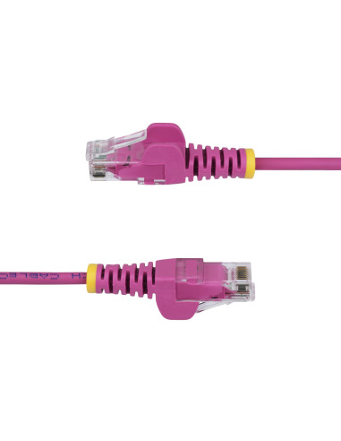 StarTech.com Cavo Ethernet CAT6 Rosa da 2,5m Patch UTP con Plug RJ45 Antigroviglio e Rilievi di Trazione, Cavo Lan Slim in Rame 