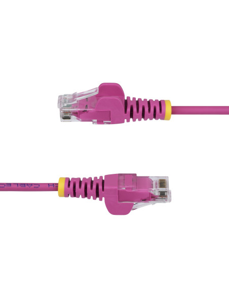 StarTech.com Cavo Ethernet CAT6 Rosa da 2,5m Patch UTP con Plug RJ45 Antigroviglio e Rilievi di Trazione, Cavo Lan Slim in Rame 