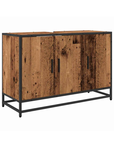 Set di mobili per il bagno con cassetto 3 pcs Legno vecchio