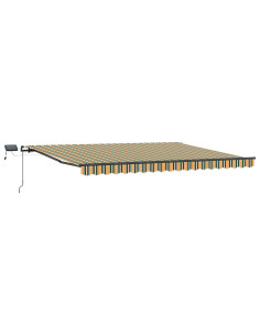 Tenda Retrattile Verde e giallo 400 × 350 cm Tessuto 2
