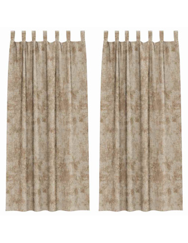 Tende in Velluto con tende 2 pcs Champagne 225 x 140 cm Velluto