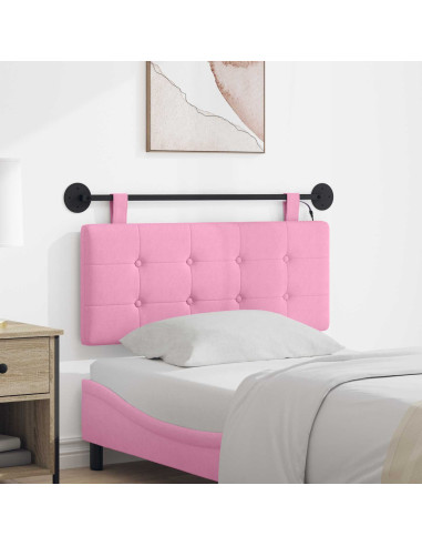 Testiera sospesa Con luce LED Rosa Tessuto