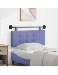 Testiera sospesa Con luce LED Blu jeans Tessuto