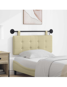 Testiera sospesa Con luce LED Crema Similpelle