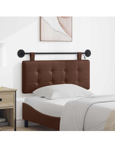 Testiera sospesa Con luce LED Marrone Similpelle