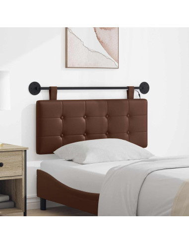 Testiera sospesa Con luce LED Marrone Similpelle