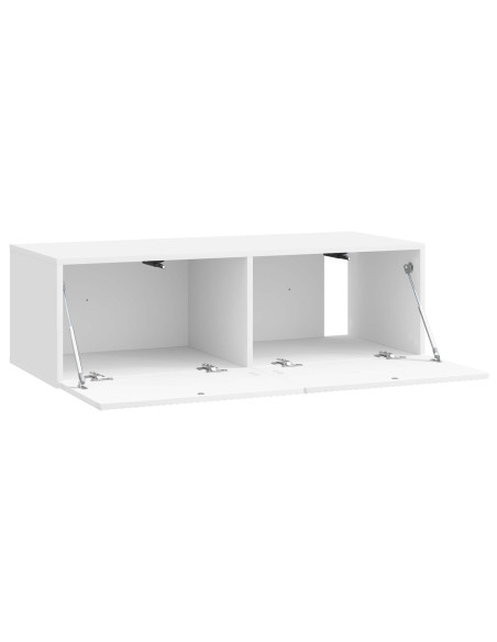 Mobile Porta TV da Muro Bianco Lucido 98 x 41 x 30 cm