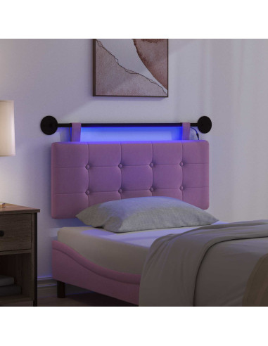 Testiera sospesa Con luce LED Rosa Tessuto