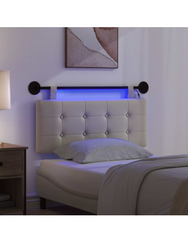Testiera sospesa Con luce LED Crema Similpelle