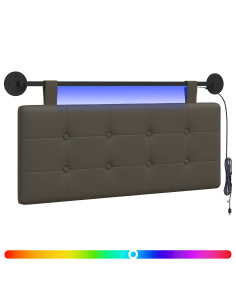 Testiera sospesa Con luce LED Grigio Similpelle 2