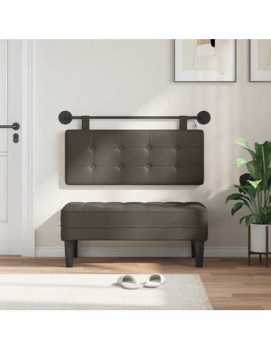 Testiera sospesa Con luce LED Grigio Similpelle