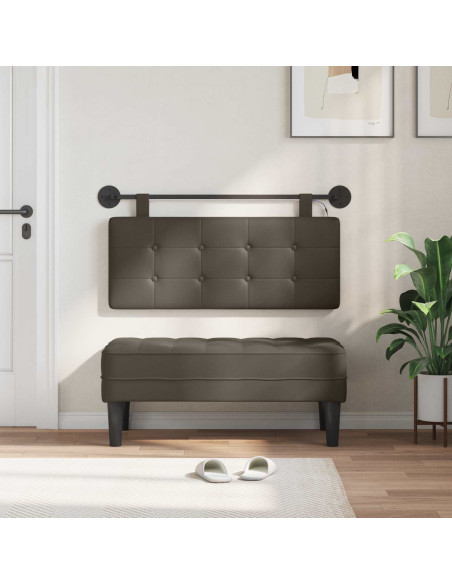 Testiera sospesa Con luce LED Grigio Similpelle