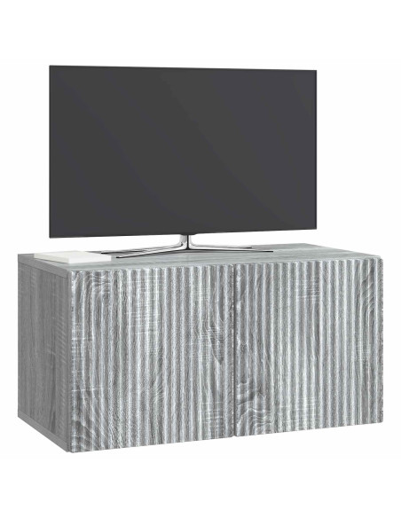 Mobile Porta TV da Muro Grigio Sonoma 59,5 x 31 x 30 cm