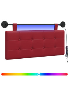 Testiera sospesa Con luce LED Rosso Vino Similpelle 2