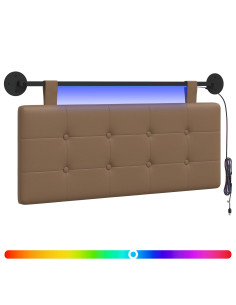 Testiera sospesa Con luce LED Cappuccino Similpelle 2