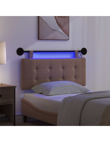 Testiera sospesa Con luce LED Cappuccino Similpelle