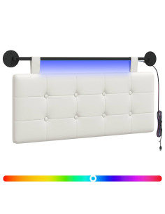 Testiera sospesa Con luce LED Bianco Similpelle 2