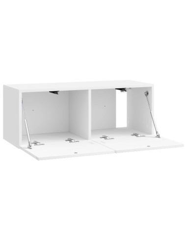 Mobile Porta TV da Muro Bianco Lucido 78,5 x 31 x 30 cm