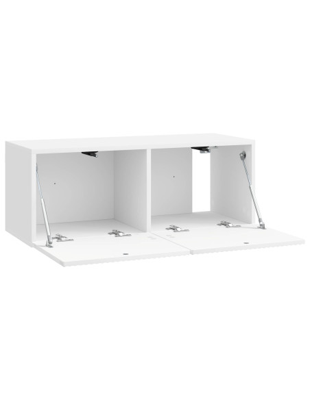 Mobile Porta TV da Muro Bianco Lucido 78,5 x 31 x 30 cm