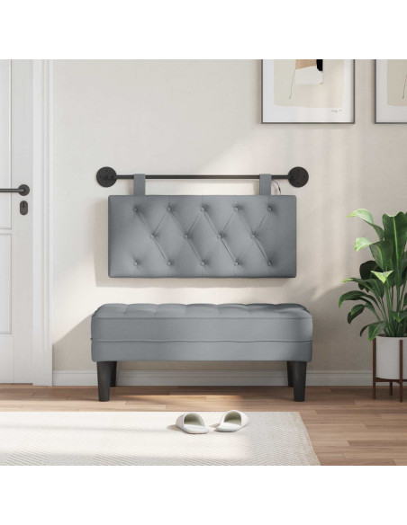 Testiera sospesa Con luce LED Grigio Chiaro Tessuto