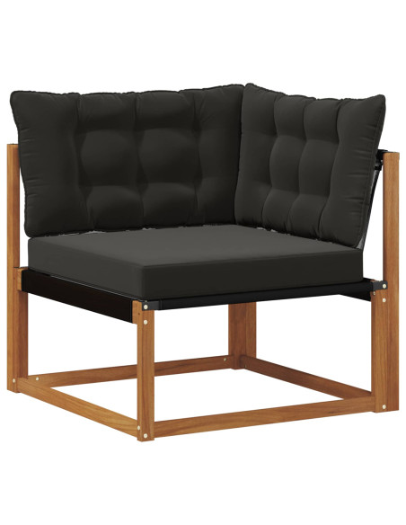 Set di divani da esterno con cuscino 7 pcs Naturale e Nero