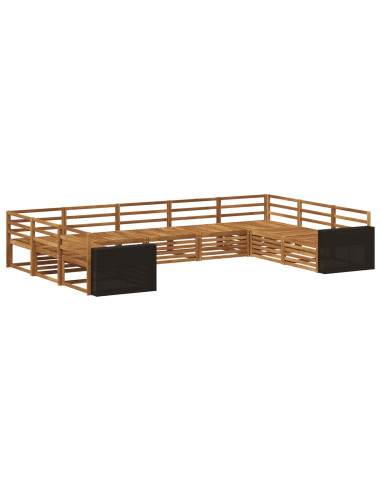 Set di divani da esterno 9 pcs Naturale