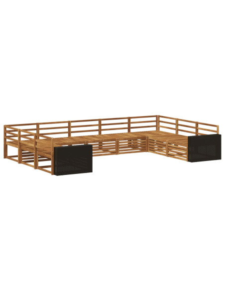 Set di divani da esterno 9 pcs Naturale