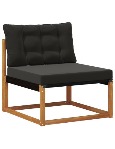 Set di divani da esterno con cuscino 6 pcs Naturale e Nero
