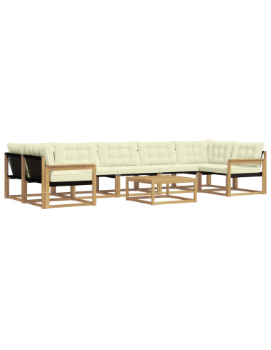 Set di divani da esterno 8 pcs Bianco e Crema 79 x 79 x 37 cm
