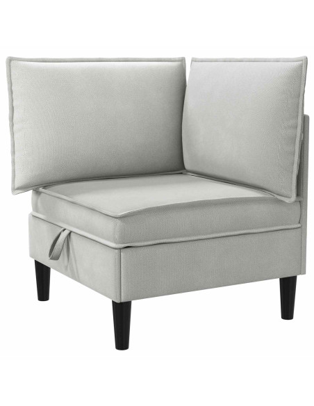 Set di mobili per il soggiorno 4 pcs Grigio chiaro Tessuto