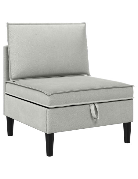 Set di mobili per il soggiorno 5 pcs Grigio chiaro Tessuto