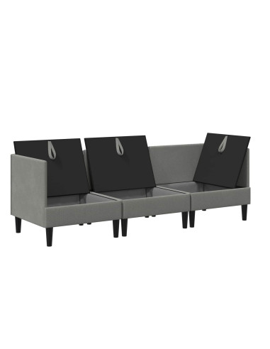 Set di mobili per il soggiorno 3 pcs Grigio scuro Tessuto
