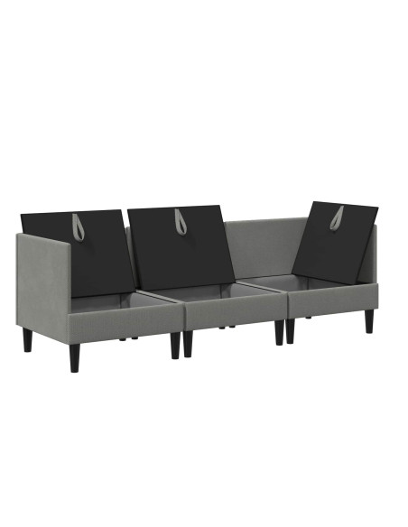 Set di mobili per il soggiorno 3 pcs Grigio scuro Tessuto