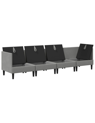 Set di mobili per il soggiorno 4 pcs Grigio scuro Tessuto