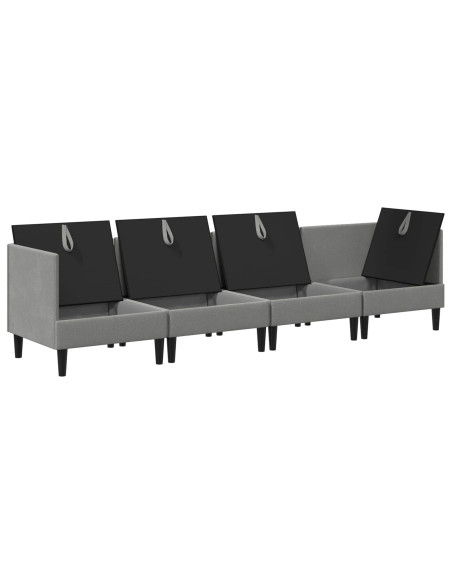 Set di mobili per il soggiorno 4 pcs Grigio scuro Tessuto